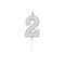 Globos Cake Candle 4.5cm Metallic Silver no. 2 – kuva 1