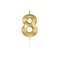 Globos Cake Candle 6cm Metallic Gold no. 8 – kuva 1