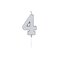 Globos Cake Candle 4.5cm Metallic Silver no. 4 – kuva 1