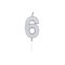 Globos Cake candle 4.5cm Metallic Silver no. 6 – kuva 1