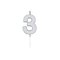 Globos Cake Candle 4.5cm Metallic Silver no. 3 – kuva 1