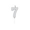 Globos Cake Candle 4.5cm Metallic Silver no. 7 – kuva 1