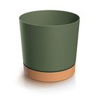 Kukkaruukku aluslautasella Prosperplast Tubo PM DPOD180-2411U/4665W, vihreä
