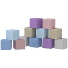 Pehmeät rakennuspalikat, 12 kuutiota á 20 x 20 x 20 cm, helppohoitoinen, lapsiturvallinen, 1–3-vuotiaille, keinonahka
