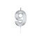 Globos Cake Candle 6cm Metallic Silver no.9 – kuva 1
