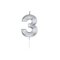 Globos Cake Candle 6cm Metallic Silver no.3 – kuva 1