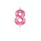 Globos Cake Candle 6cm Metallic Light Pink no. 8 – kuva 1
