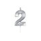 Globos Cake Candle 6cm Metallic Silver no.2 – kuva 1