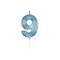 Globos Cake Candle 6cm Metallic Light Blue no. 9 – kuva 1