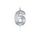 Globos Cake Candle 6cm Metallic Silver no.6 – kuva 1
