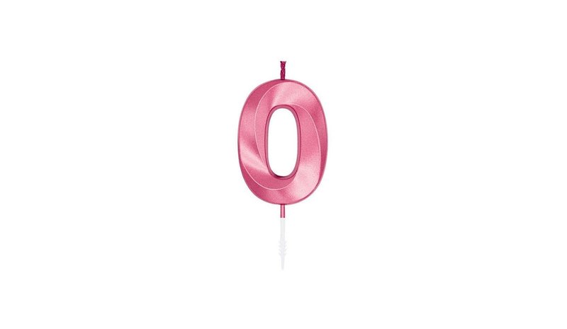 Globos Cake Candle 6cm Metallic Light Pink no. 0 – kuva 1/1