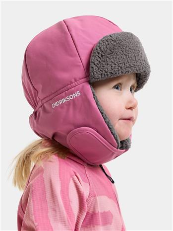 Didriksons Biggles cap 7, hattu, lapset, vaaleanpunainen
