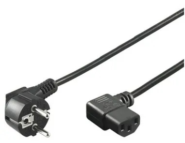 Pro Power cable C13 2x90° - Musta - 2m