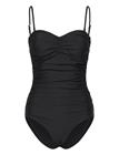GANNI Recycled Core Solid Gathered Swimsuit - BLACK - 36