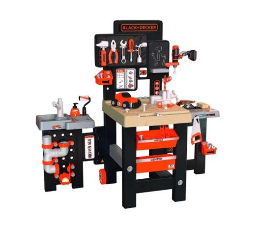 SMOBY Black&Decker Mega Workshop 3in1 -työpaja, 100 tarviketta