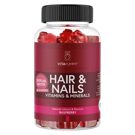Hår & Naglar Hallon 60 Gummies