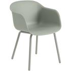 Muuto Fiber Lepotuoli Ulkona Käytettävä - Puutarhatuolit Kierrätetty Muovi Dusty Green - FIOARM03