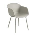Muuto Fiber Outdoor Armchair teräsjaloilla Grey (plastic)