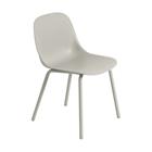 Muuto Fiber Outdoor side chair tuoli teräsjaloilla Grey