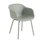 Muuto Fiber Outdoor Armchair teräsjaloilla Dusty green
