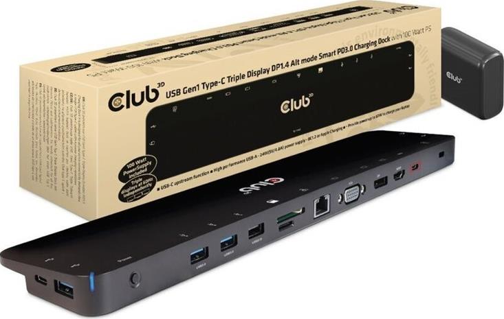 Club 3D CSV-1565 USB-C Docking Station VGA/HDMI/DP