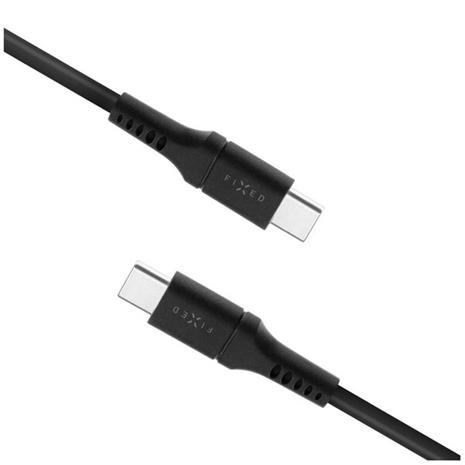 FIXED LIQUID Silikonikaapeli 60W USB-C/C 1.2m Musta