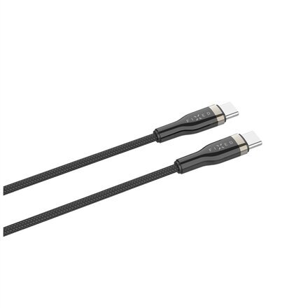 FIXED METAL 100W USB-C/C punottu kaapeli 1.2m Musta