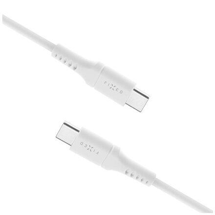 FIXED LIQUID Silikonikaapeli 60W USB-C/C 1.2m Valkoinen