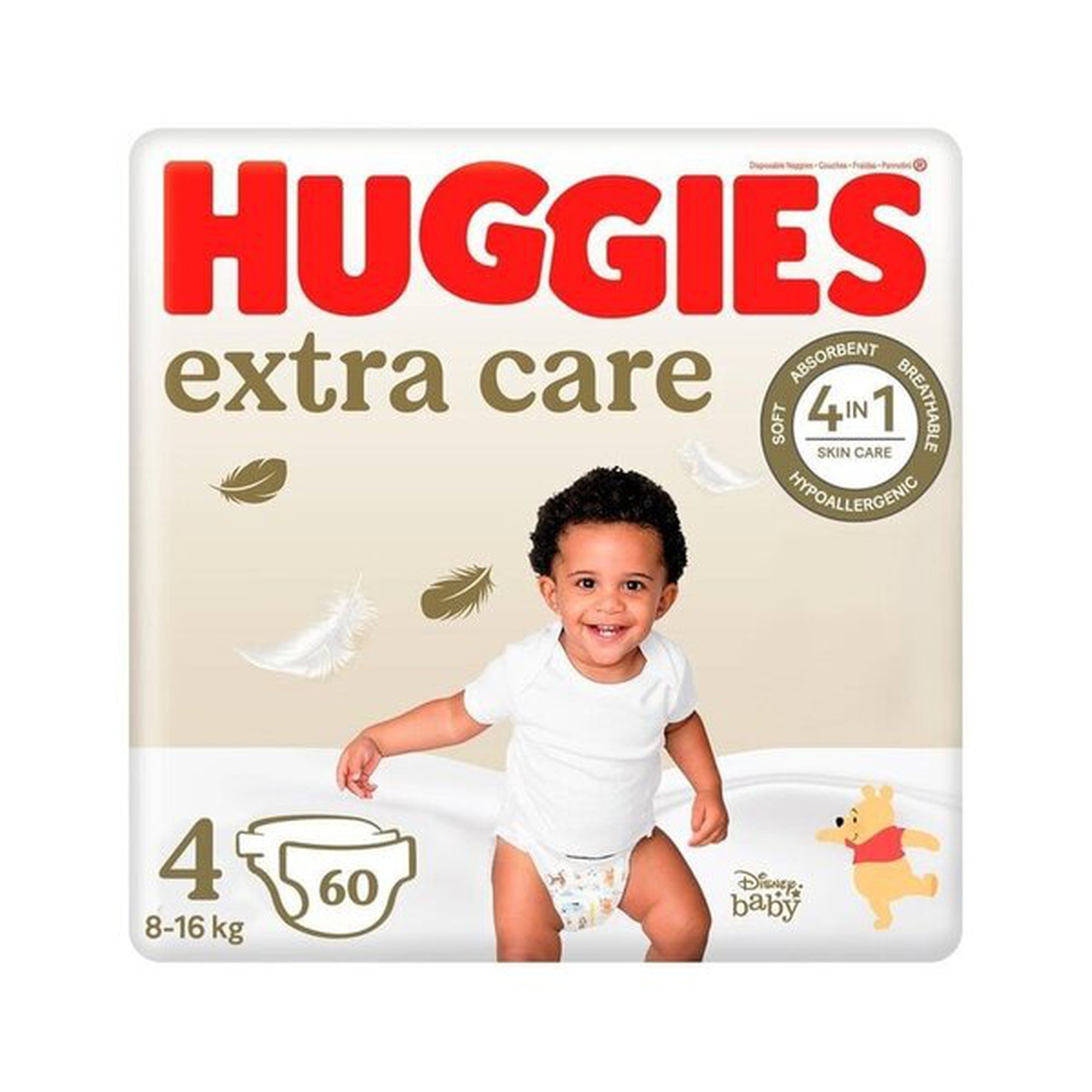 Huggies Extra Care vaipat koko 4 (8-16 kg) 60 kpl.