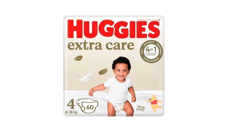 Huggies Extra Care vaipat koko 4 (8-16 kg) 60 kpl. – kuva 1/1