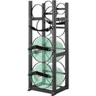 Jäähdytyspullojen säilytysteline 2x13,6 kg + 3 pienemmälle pullolle | Tukeva metallirunko, 32,5 x 33 x 119,7 cm