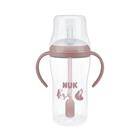 NUK Perfect Match -tuttipullo kahvoilla ja pillillä, 260 ml, Karhu, 8 kk+