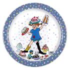 Rätt Start Pippi Birthday â€“ tasainen lautanen, jossa on liukumaton pohja, sininen