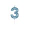 Globos Cake Candle 6cm Metallic Light Blue no. 3 – kuva 1