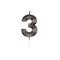 Globos Cake Candle 6cm Metallic Black no. 3 – kuva 1