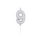 Globos Cake Candle 4.5cm Metallic Silver no. 9 – kuva 1