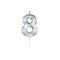 Globos Cake Candle 6cm Metallic Silver no.8 – kuva 1