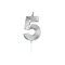 Globos Cake Candle 6cm Metallic Silver no.5 – kuva 1