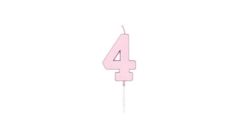Globos Cake candle 4.5cm Pastel Pink no. 4 – kuva 1/1