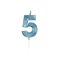 Globos Cake Candle 6cm Metallic Light Blue no. 5 – kuva 1
