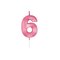 Globos Cake Candle 6cm Metallic Light Pink no. 6 – kuva 1