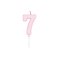 Globos Cake candle 4.5cm Pastel Pink no. 7 – kuva 1