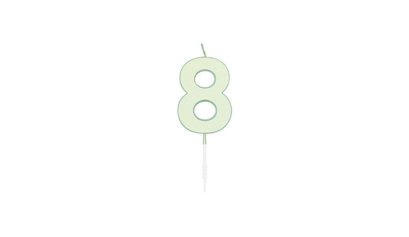 Globos Cake candle 4.5cm Pastel Mint no. 8 – kuva 1/1