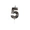 Globos Cake Candle 6cm Metallic Black no. 5 – kuva 1