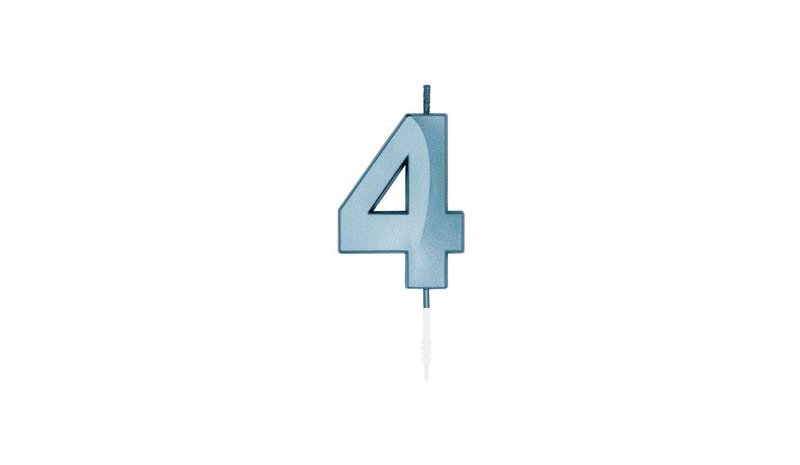 Globos Cake Candle 6cm Metallic Light Blue no. 4 – kuva 1/1