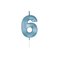 Globos Cake Candle 6cm Metallic Light Blue no. 6 – kuva 1