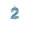 Globos Cake Candle 6cm Metallic Light Blue no. 2 – kuva 1
