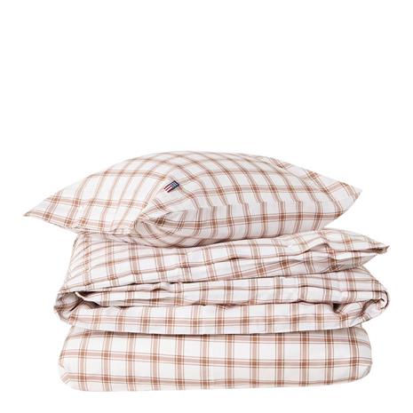 Lexington Checked Vuodevaatteet 220x220 + 50x60x2 Cm Valkoiset / Fudge - Vuodevaatesarjat Puuvilla Valkoinen - 12630029-1814-S305