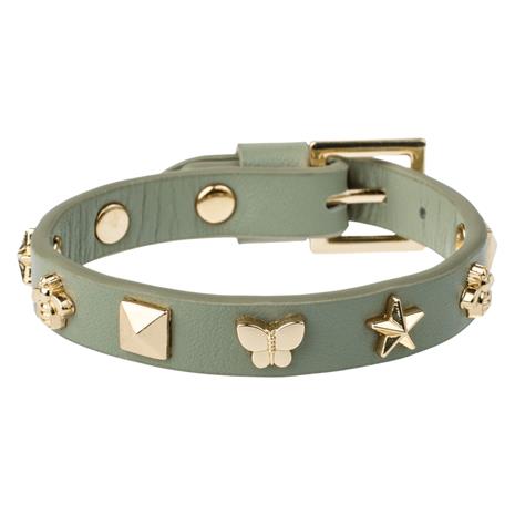DARK Leather Sign Stud Bracelet