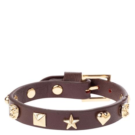 DARK Leather Sign Stud Bracelet